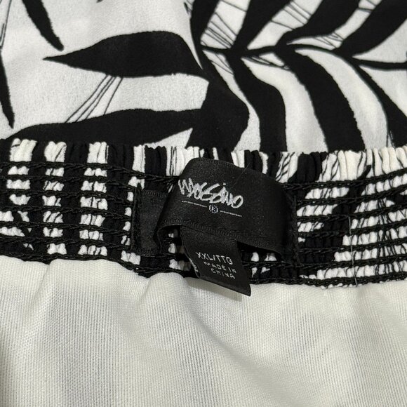 Mossimo Bamboo Leaf Print Strapless Dress White/Black XXL - Picture 8 of 9